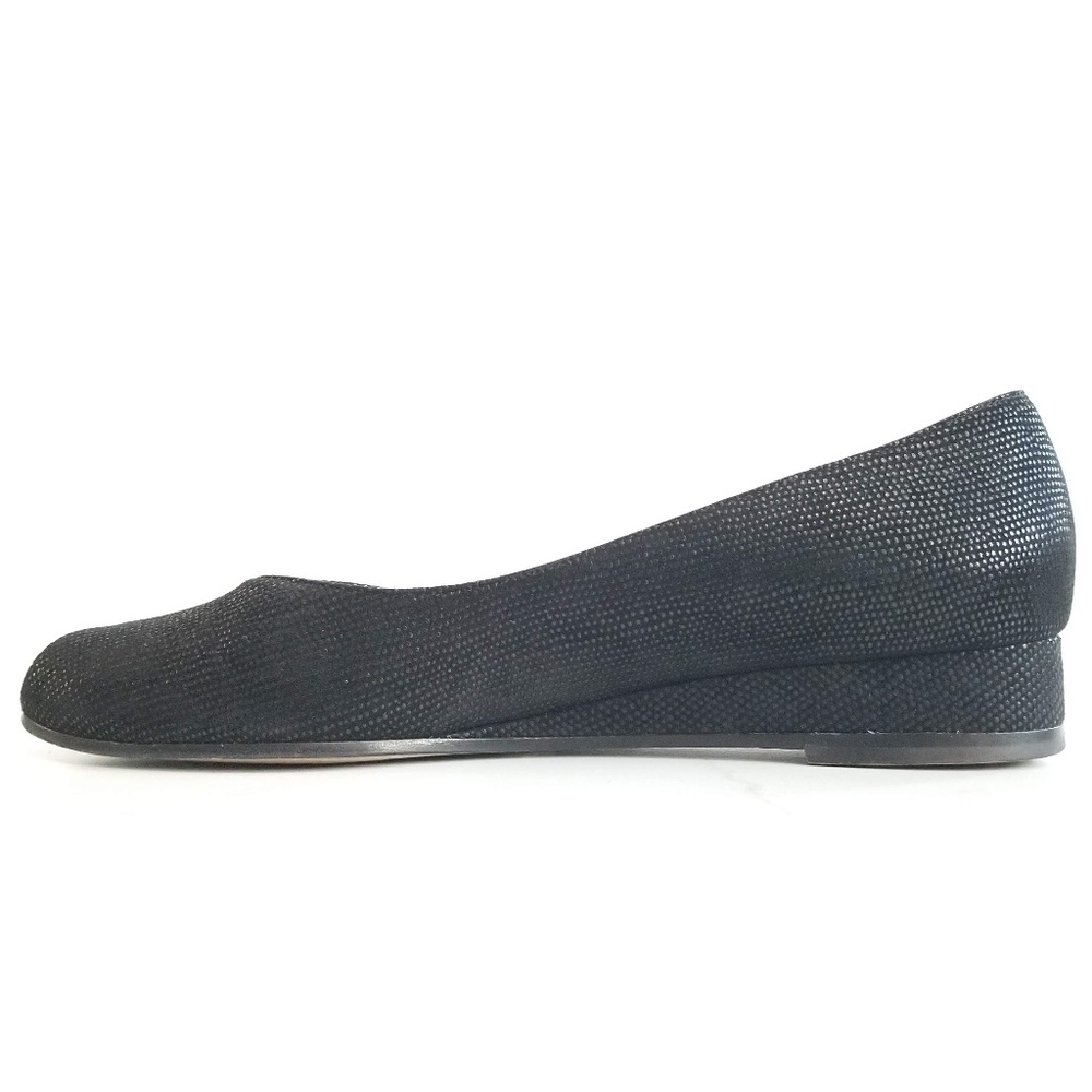 Bruno Magli Textured Leather Peep Toe Flats Shoes - Picture 3 of 10